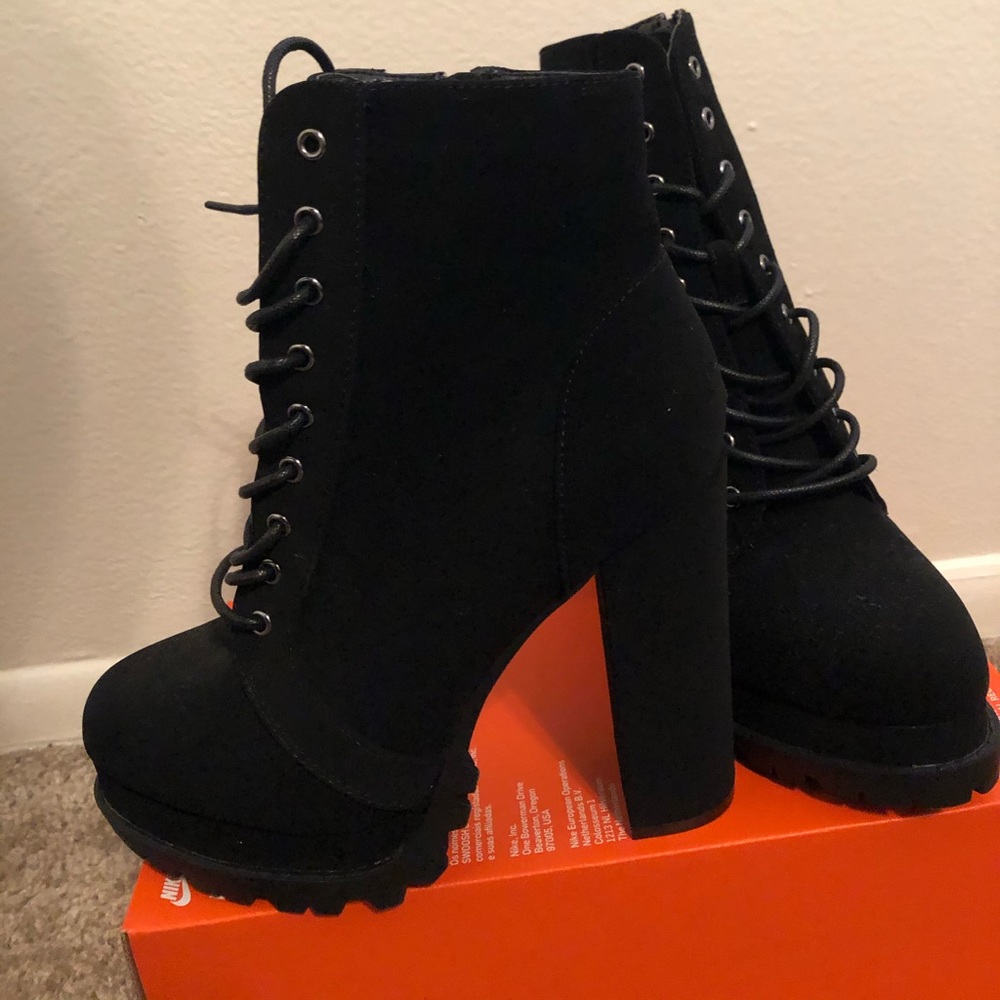 Chunky Heel Platform Booties